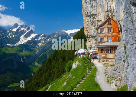 Aescher Wildkirchli, Appenzell Innerrhoden, Svizzera Foto Stock