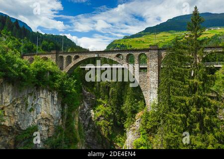 Solisbruecke, Graubuenden, Svizzera, Solis Bridge Foto Stock