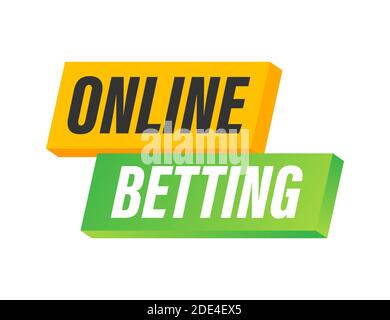Scommesse online. Banner Web piatto con scommessa rossa su sfondo bianco per la progettazione di app mobili. Illustrazione di stock vettoriale. Illustrazione Vettoriale