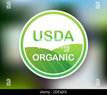 USDA Organic emblemi, badge adesivo, logo, icone. Vettore illustrazione stock. Illustrazione Vettoriale