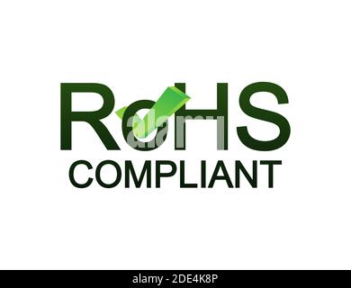 RoHS verde. Logo, icona, etichetta. Marchio di qualità. Icona Business. Illustrazione di stock vettoriale. Illustrazione Vettoriale