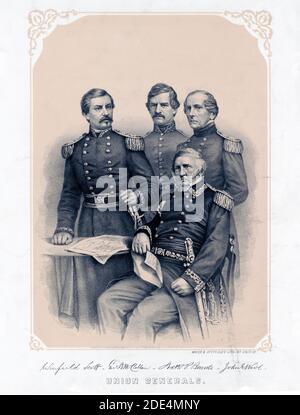 Generale Winfield Scott, generale George McClellan, Generale Nathaniel banche, il generale John Lana Foto Stock