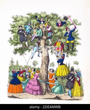 Der Baum der Liebe ca. 1850 al 1863 / divertente Albero della Vita, illustrazione Foto Stock