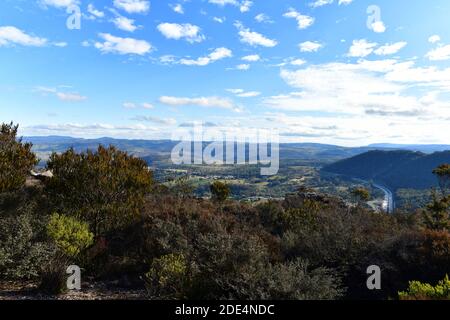 Una vista sulla campagna vicino a Lithgow, Australia Foto Stock