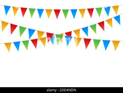 Festa di compleanno invito banner. Set di bandiera ghirlande. Vettore illustrazione stock. Illustrazione Vettoriale