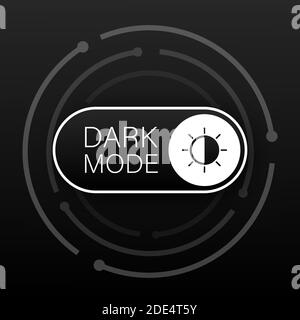 Interruttore on Off vettore. Commutatore per le modalità Dark e Light per le schermate del telefono. Attiva/disattiva elemento per app mobile. Illustrazione Vettoriale