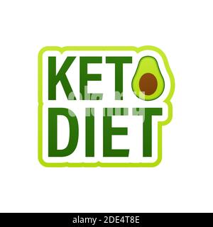 Dieta Ketogenic segno del logo. Dieta cheto. Illustrazione Vettoriale. Illustrazione Vettoriale