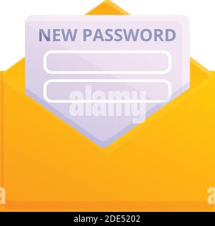 Icona di recupero della password di posta. Cartoon di mail password recovery vettore icona per web design isolato su sfondo bianco Illustrazione Vettoriale