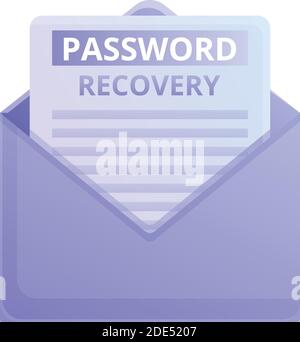 Icona recupero password busta. Cartoon di inviluppo password recupero icona vettore per web design isolato su sfondo bianco Illustrazione Vettoriale