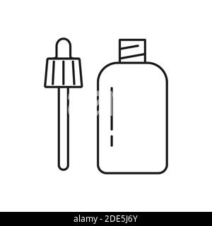 elemento icona della skin serum dell'icona del make up per il concetto mobile e le applicazioni web. L'icona della pelle di siero sottile può essere utilizzata per il Web e i dispositivi mobili. Icona Premium attivata Illustrazione Vettoriale
