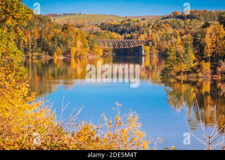 Pilchowicki Bridge Lake. Pilchowice, bassa Slesia, Polonia. Foto Stock