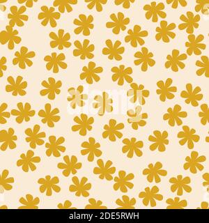 Endless Pattern Spring Flowers Set vela Champagne, Fortuna Gold colori Illustrazione Vettoriale