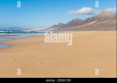 Spiaggia di Cofete, isola di Fuerteventura, isole Canarie, Spagna Foto Stock