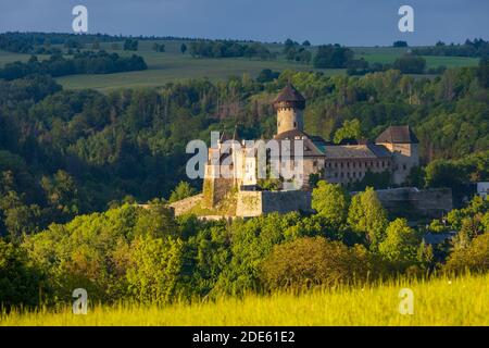 Castello di Sovinec a Nizky Jesenik, Moravia settentrionale, repubblica Ceca Foto Stock