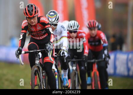 L'olandese Denise Betsema ha ritratto in azione durante la corsa delle elite femminili all'evento ciclistico di Tabor, nella Repubblica Ceca, la prima tappa della W Foto Stock