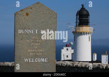 Dunnet Head, Scozia. Il punto più settentrionale della Gran Bretagna continentale Foto Stock