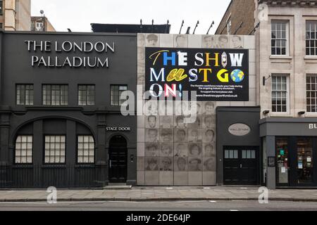 Il London Palladium, lo spettacolo deve continuare, durante la chiusura nazionale 2020 novembre Foto Stock
