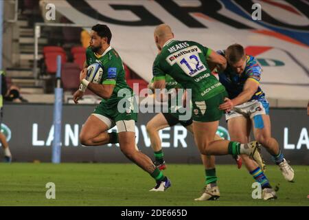 Londra, Inghilterra. 29 novembre 2020. Curtis Rona of London Irish durante il Gallagher Premiership match tra London Irish e Leicester Tigers al Brentford Community Stadium. Credit: Richard Perriman/Alamy Live News Foto Stock