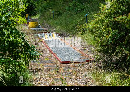 Campo da golf da tavolo fatiscente a Bad Kissingen, Germania Foto Stock