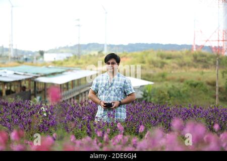 Festa dei fiori sul Archiviato dopo la vendemmia al Monte Khaokho, Thailandia Foto Stock