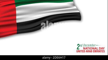 Illustrazione vettoriale della giornata nazionale degli Emirati Arabi Uniti 2 dicembre. Bandiera ondulata. Astratto Illustrazione Vettoriale