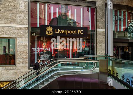 Liverpool FC Fan Shop, Inghilterra Foto Stock