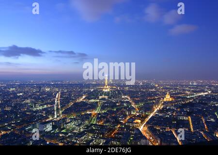 Vista su Parigi dal Tour Montparnass Foto Stock