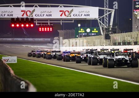 Sakhir, Bahrein. 29 Nov 2020. Ripartenza della gara con tutte le vetture schierate in griglia durante il Gran Premio del Golfo Air Bahrain di Formula 1 2020, dal 27 al 29 novembre 2020 sul circuito Internazionale del Bahrain, a Sakhir, Bahrain - Foto DPPI / LM Credit: Gruppo Editoriale LiveMedia/Alamy Live News Foto Stock