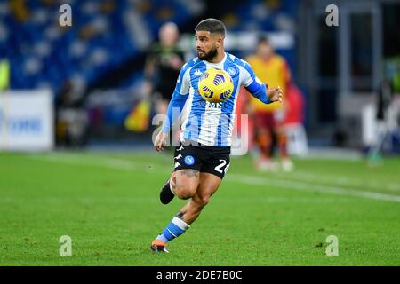 Napoli, Italia. 29 Nov 2020. Lorenzo Insigne del SSC Napoli durante la Serie A match tra Napoli e Roma allo Stadio San Paolo, Napoli, Italia, il 29 novembre 2020. Credit: Giuseppe Maffia/Alamy Live News Foto Stock