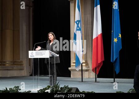 Anne Hidalgo, Sindaco di Parigi, riceve il Presidente dello Stato d'Israele Reuven Rivlin al Municipio di Parigi alla presenza di Francis Kalifat, presidente del CRIF, Joel Mergui, presidente del Concistoro di Parigi e Ariel Goldmann, presidente dei Fondi sociali unificati ebraici, Parigi, Francia, 24 gennaio 2019. Foto di Daniel Derajinski/ABACAPRESS.COM Foto Stock