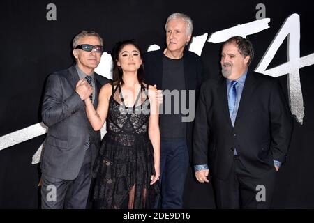 Christoph Waltz, Rosa Salazar, James Cameron, e Jon Landau partecipano alla Premiere 'Alita: Battle Angel' di XX secolo al Westwood Regency Theatre il 05 febbraio 2019 a Los Angeles, CA, USA. Foto di Lionel Hahn/ABACAPRESS.COM Foto Stock