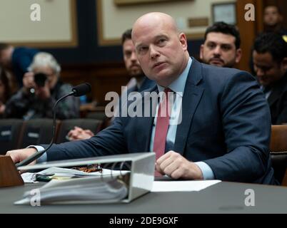 In azione il procuratore generale degli Stati Uniti Matthew G. Whitaker appare davanti al Comitato giudiziario della Camera degli Stati Uniti su Capitol Hill a Washington, DC, USA, 8 febbraio 2019. Foto di Chris /CNP/ABACAPRESS.COM Foto Stock