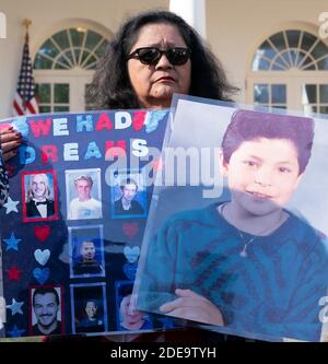 15 gennaio 2019 - Washington, DC, Stati Uniti: 'Angel Mother' Angie Marfin Vargas, che presumibilmente ha perso un figlio a causa di un crimine commesso da uno straniero illegale, fotografato dopo che il presidente degli Stati Uniti Donald J. Trump ha dichiarato un'emergenza nazionale sul confine meridionale e la necessità di sicurezza alle frontiere. Chris Kleponis/piscina/ABACAPRESS.COM Foto Stock