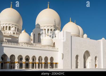 Grande Moschea di Abu Dhabi, Emirati arabi uniti Foto Stock