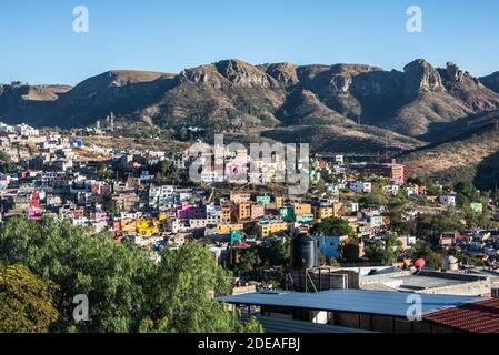 Vista di la Bufa e Guanajuato Città, Guanajuato, Messico Foto Stock