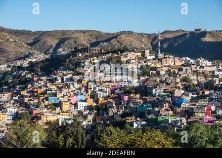 Vista di la Bufa e Guanajuato Città, Guanajuato, Messico Foto Stock