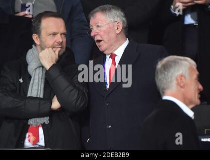 Il vice presidente esecutivo del Manchester United ed Woodward (a sinistra) e l'ex manager Sir Alex Ferguson che guarda dagli stand 1/8 il ritorno finale della Champion's League, Paris-St-Germain (PSG) contro Manchester United allo stadio Parc des Princes di Parigi, Francia, il 6 marzo 2019. Manchester United ha vinto 3-1 e si è qualificata per il 1/4. Foto di Christian LiewigABACAPRESS.COM Foto Stock