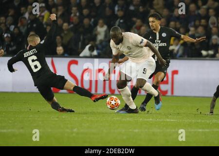 Romelu Lukaku di Manchester United durante la partita di calcio della UEFA Champions League del 16 tra Paris Saint-Germain (PSG) e Manchester United allo stadio Parc des Princes di Parigi il 6 marzo 2019. Manchester United ha vinto 3-1 e si è qualificata per il 1/4. Foto di Henri Szwarc/ABACAPRESS.COM Foto Stock