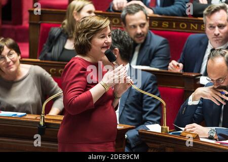 Nathalie Loiseau, ministro degli Affari europei, durante la sessione pubblica del Parlamento francese "Assemblee Nationale" a Parigi, 13 marzo 2019. Foto di Daniel Derajinski/ABACAPRESS.COM Foto Stock