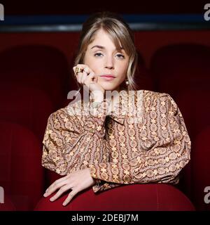 Esclusiva - Alice Isaaz in posa durante una ripresa fotografica nell'ambito dei premi Prix Romy Schneider e Patrick Dewaere 2019 che si sono tenuti al Cinema Mac Mahon di Parigi, in Francia, il 21 marzo 2019. Foto di Jerome Domine/ABACAPRESS.COM Foto Stock