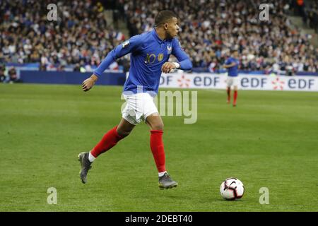 Kylian Mbappe in Francia durante la partita di qualificazione UEFA Euro 2020 Group H, Francia vs Islanda a Stade de France, St-Denis, Francia, il 25 marzo 2019. La Francia ha vinto 4-0. Foto di Henri Szwarc/ABACAPRESS.COM Foto Stock