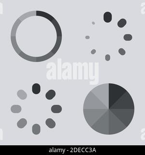 precarica, indicatori di avanzamento, icone del caricatore Illustrazione Vettoriale