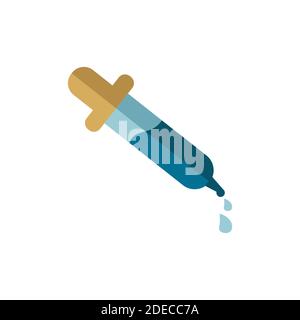 Icona pipetta. Elemento semplice dalla raccolta di farmacia. Icona di pipetta creativa per web design, modelli, infografiche e altro ancora Illustrazione Vettoriale