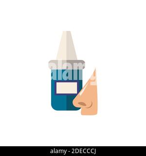 Icona gocce nasali. Elemento semplice dalla raccolta di farmacia. Icona Creative Nasal Drops per web design, modelli, infografiche e altro ancora Illustrazione Vettoriale
