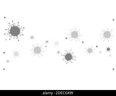Cellule di coronavirus sullo sfondo bianco. Vettore. Illustrazione Vettoriale