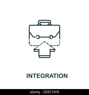 Icona integrazione. Elemento stile linea della collezione Agile. Icona di integrazione sottile per modelli, infografiche e altro ancora Illustrazione Vettoriale