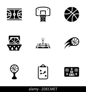 Icone per tema basket , vettore, icona, set. Sfondo bianco Illustrazione Vettoriale