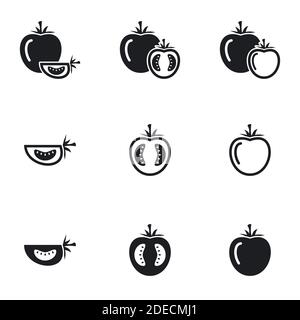 Collezione di icone, pomodoro. Vettore, set, isolato Illustrazione Vettoriale
