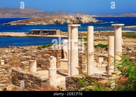 La Casa di Cleopatra, isola di Delos, Grecia Foto Stock