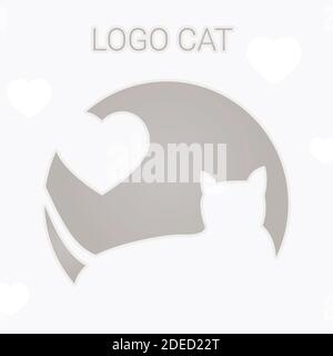 Logo Cat, illustrazione vettoriale isolata Illustrazione Vettoriale